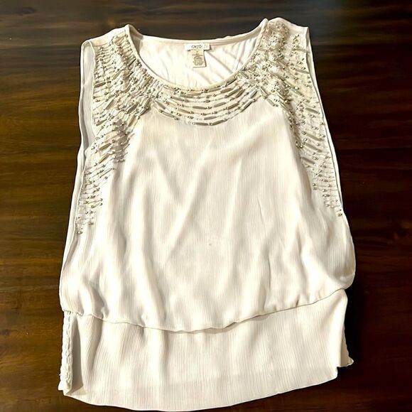 Cache sleeveless beaded women’s top - Picture 1 of 4